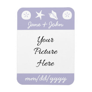 Imán Summer Seashells in Lavender Save-the-Date Magnet