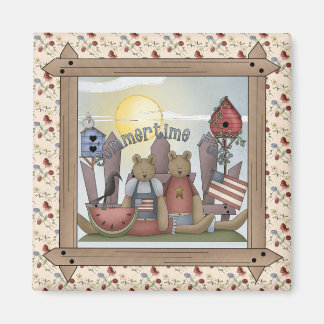 Imán Summertime Fun Country Teddy Bears Magnet