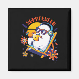 Imán Summerween Cute Spooky Summer Ghost Halloween Love