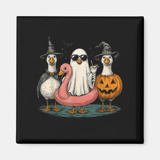 Imán Summerween Goose Boo Ghost Pumpkin Halloween Summe (Frente)