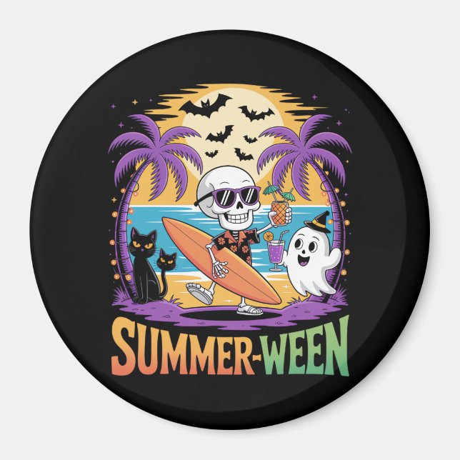 Imán Summerween Skeleton Fiesta Halloween (Frente)