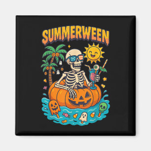 Imán Summerween Skeleton Vibes Chillin En Un Flo De Cal
