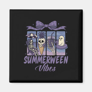 Imán Summerween Vibes Skeleton Ghost Beach Fiesta Hallo