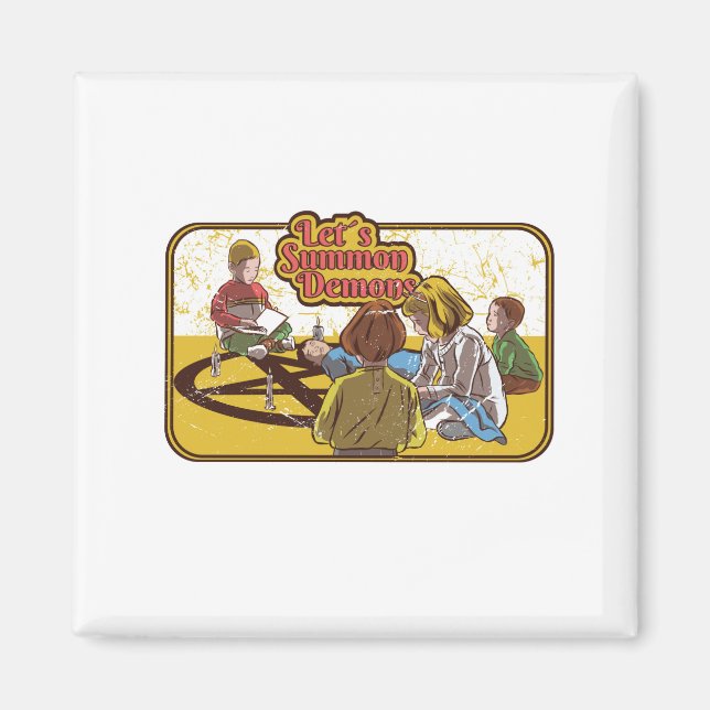 Imán Summon Demons Retro Vintage Horror (Frente)