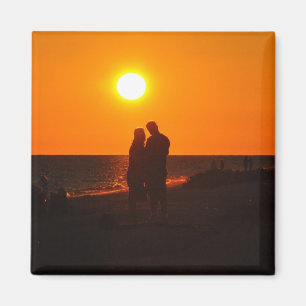 Imán Sun Couple Silhouette Love Sanibel Sunset Magnet