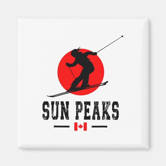 Imán Sun Peaks Canada Ski Resort Rocky Mountains Canadi (Frente)