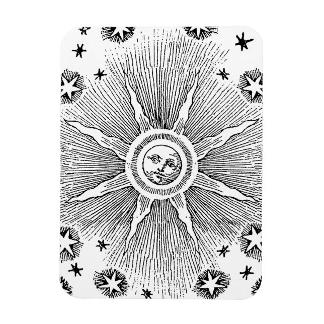 Imán Sun Stars Noche de la antigüedad Cielo Medieval Zo (Vertical)