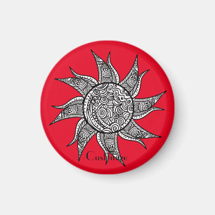 Imán Sun Tattoo Thunder_Cove al estilo Henna