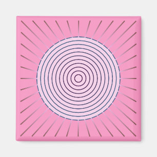 Imán Sunburst geométrico moderno - Tonos rosados