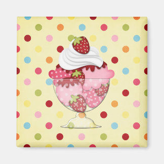Imán sundae de fresa