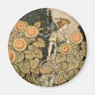 Imán Sunflower Art Nouveau Garden Grasset Mujer