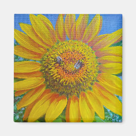 Imán Sunflower Bees Magnet