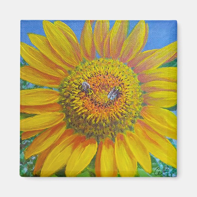 Imán Sunflower Bees Magnet (Frente)
