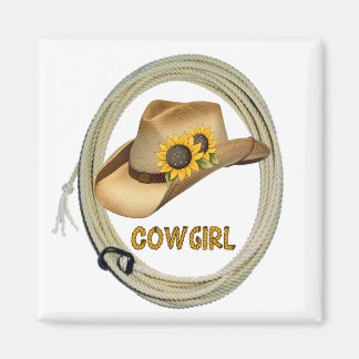 Imán Sunflower Cowgirl Magnet