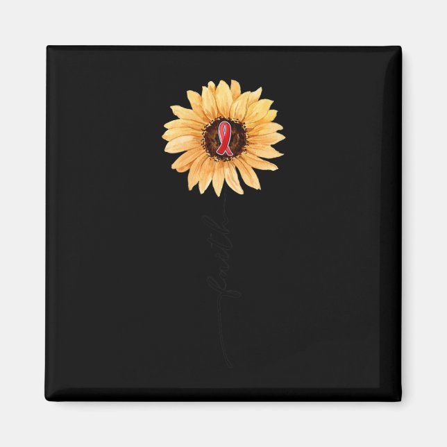 Imán Sunflower FAITH Burgundy Ribbon Aneurysm Awa (Frente)