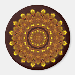Imán Sunflower Kaleidoscope Mandala
