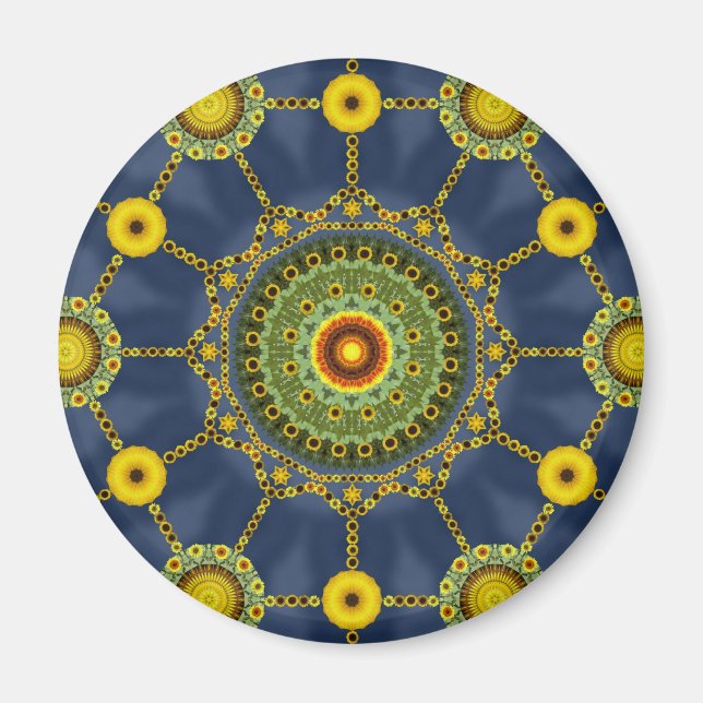 Imán Sunflower Mandala Array Magnet (Frente)