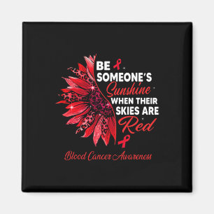 Imán Sunflower Sus Cielos Son Cáncer De Sangre Rojo Awa