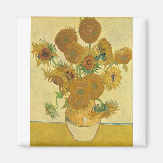 Imán Sunflowers 1888 by Vincent van Gogh (Frente)
