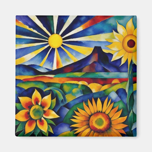 Imán Sunflowers de la mañana (Frente)