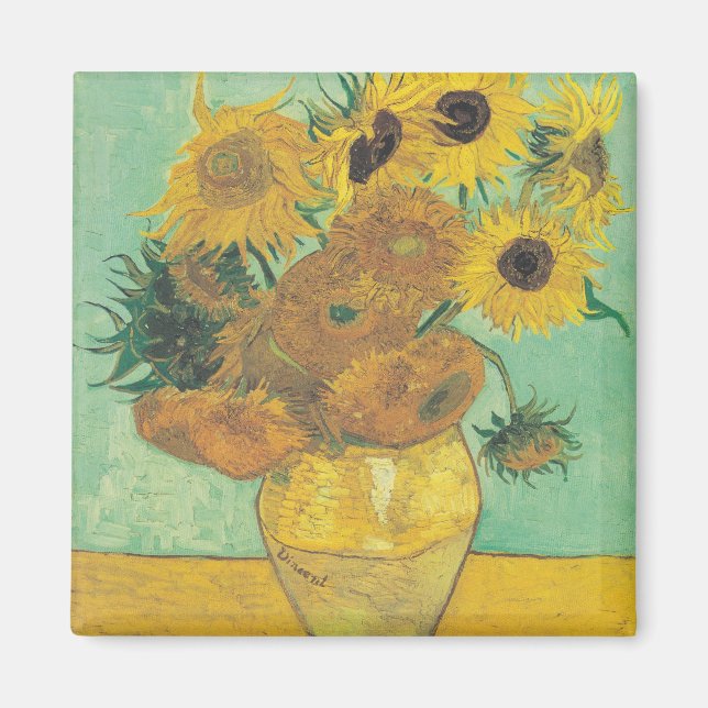 Imán Sunflowers de Vincent Van Gogh (Frente)