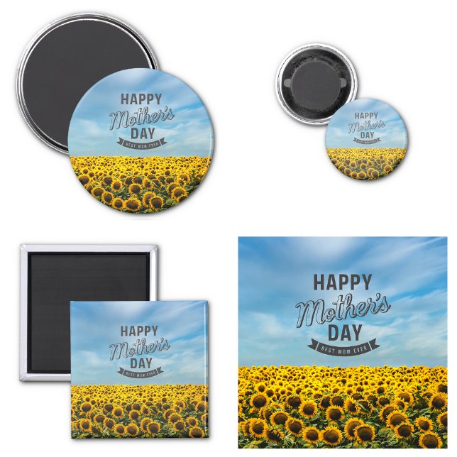 Imán Sunflowers Elegante Elegante Mejor Mamá Floral (Sunflowers Stylish Elegant Best Mom Ever Floral magnets)