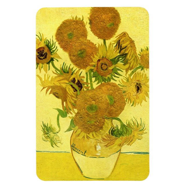 Imán Sunflowers en un Bella Artes Vase Van Gogh (Vertical)