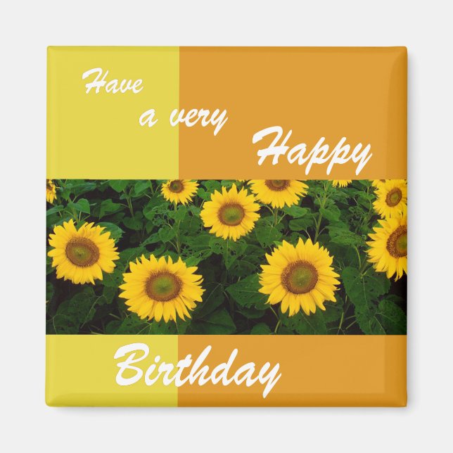 Imán Sunflowers - Happy Birday Magnet (Frente)