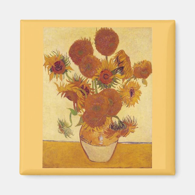 Imán Sunflowers in a Vase (F454) Van Gogh Bella Artes (Frente)