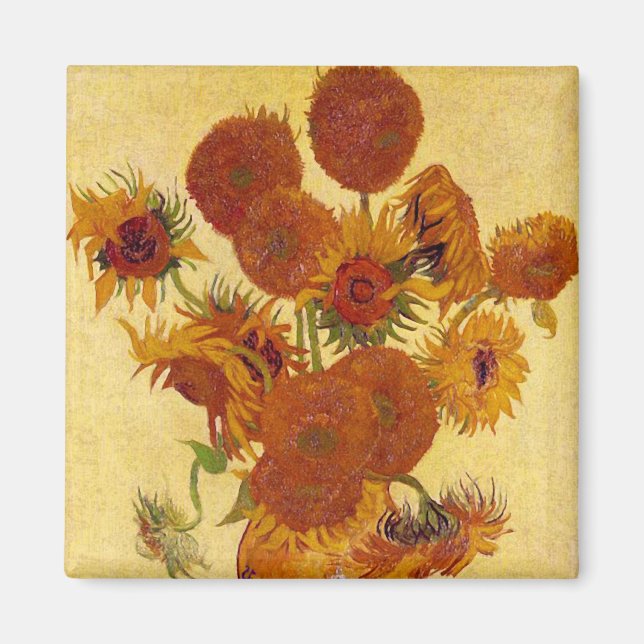Imán Sunflowers in a Vase (F454) Van Gogh Bella Artes (Frente)