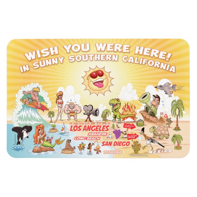 Imán Sunny California Personalizado Magnet (Horizontal)
