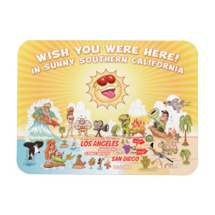 Imán Sunny Southern California Souvenir Magnet