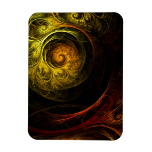 Imán Sunrise Floral Red Abstract Art Premium Magnet
