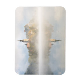 Imán Sunrise nigosa en el lago Bled