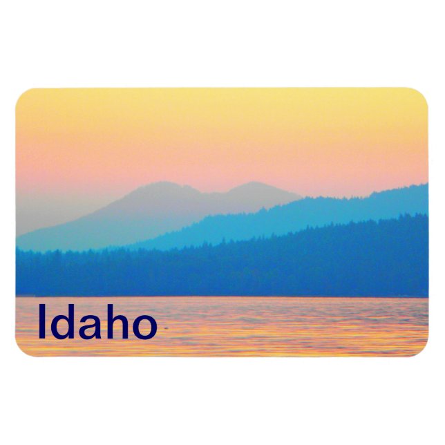 Imán Sunset de cian y salmón (Horizontal)