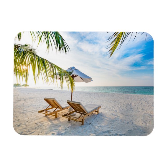 Imán Sunset de playa asombrosa (Horizontal)