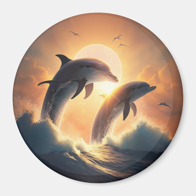 Imán Sunset Dolphins Magnet (Frente)