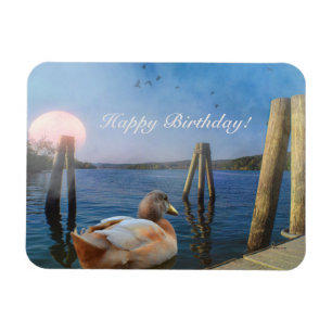 Imán Sunset Duck Happy Birday