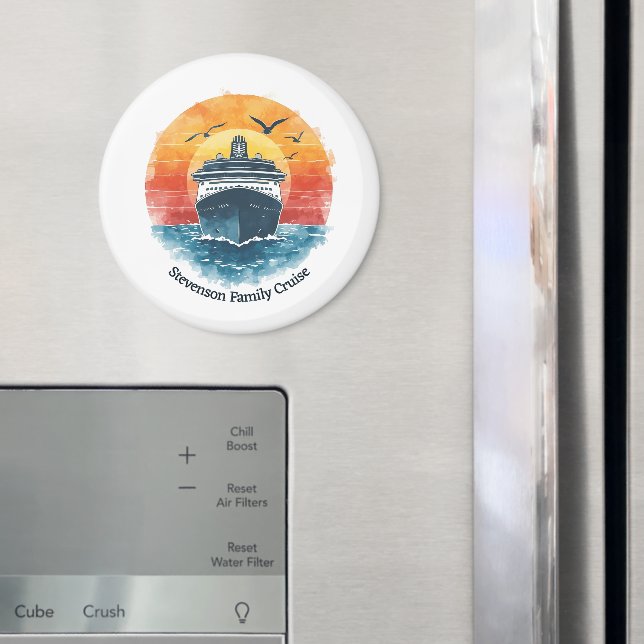 Imán Sunset Family Name Vacation Cruise Ship Keepsake (In situ (nevera))