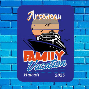 Imán Sunset Family Vacation Blue Personalize