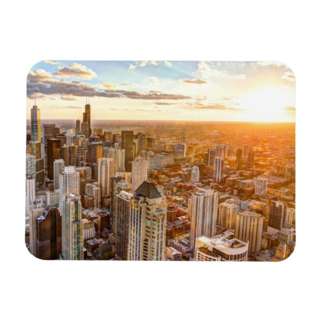 Imán Sunset Over Chicago (Horizontal)