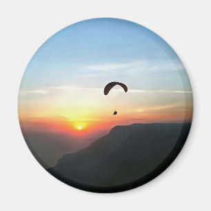 Imán Sunset Paraglide Wanderlust Extreme Sports Art