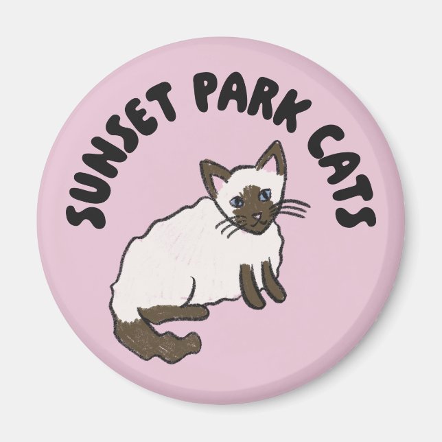 Imán Sunset Park Cats | Magnet | Almond Rescue Cat  (Frente)