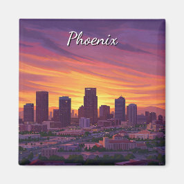 Imán Sunset Phoenix Skyline Arizona Travel