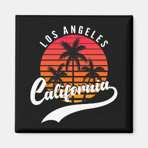 Imán Sunset Retro De Los Ángeles Y Palm Trees Magnet