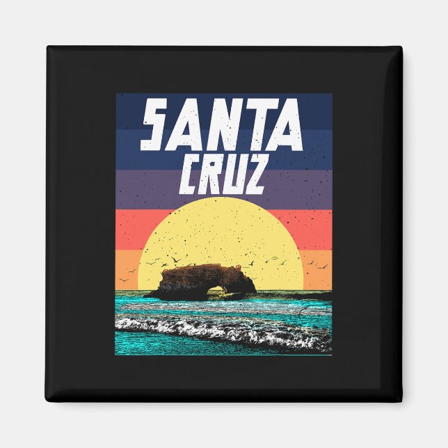 Imán Sunset Rock Bridge Santa Cruz Beach Cali (Frente)