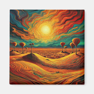 Imán Sunset sobre el paisaje del desierto 4