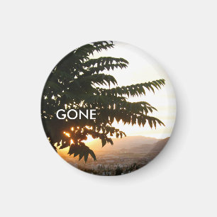 Imán Sunset Trees España Photo Round Magnet