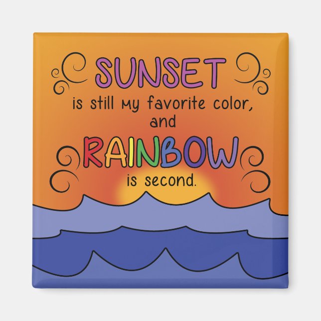 Imán Sunset y Rainbow Magnet - Square (Frente)