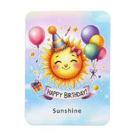 Imán Sunshine Custom Name Happy Birday